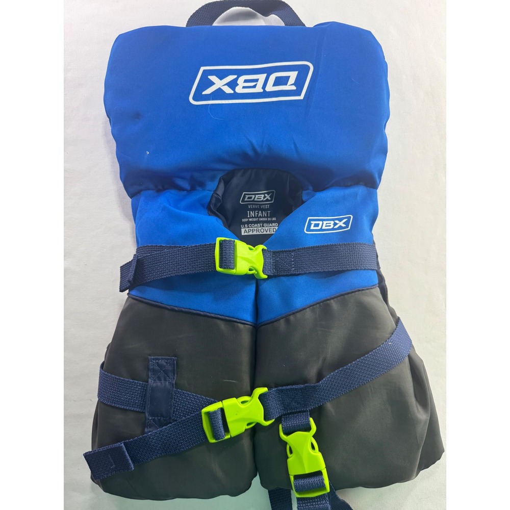 DBX Verve Vest Infant Life Jacket Blue‎ USCG Approved Type II Under 30 lbs